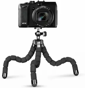 6.5” Durable Portable Adjustable Flexible Tripod with Mount - Tripod for iPhone, Android Phones, Small Cameras - Camera Accessories for Vlogging, Recording