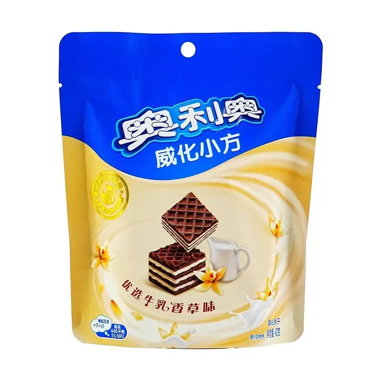 Oreo Cream-Filled Vanilla Milk Wafer Crispy Cubes (42g) - Party Snacks with Crunchy ASMR Snap, Sweet Cream Center, Chocolate Inclusion for Casual Enjoyment