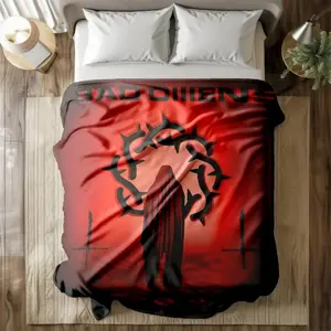 1 piece Bad Omens band new album visual design_themed flannel throw blanket - Super soft fluffy flannel blanket, suitable for sofas and beds, all-season use, modern design, digitally printed pattern, machine washable  Warm Haven Textiles