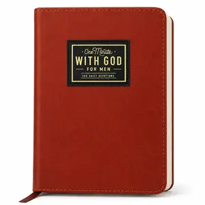 One Minute with God Men's Prayer Book, Brown Faux Leather Journal,365 Daily Devotions, Bible Prayer Tracking Diary,  Gift for Dad, Husband, Brother & Friend, Daily Use