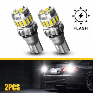 AUXITO 912 921 Backup Reverse LED Strobe Light Bulbs, 18-SMD 400% Brighter,6500k White, 906 922 W16W T15 LED Flashing Backup Light Bulb, Non-polarity,CANBUS Error Free, Plug and Play ,Pack of 2