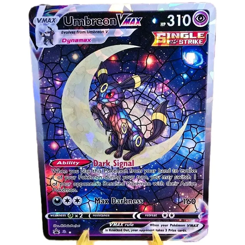 Umbreon VMAX Celestial Moon Custom Card | Shattered Glass Holo
