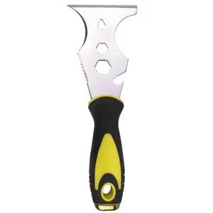 15-in-1 Paint Scraper Set, Multifunctional Paint Scraper with Soft Grip Handle, Multi-tool for Wood, Wallpaper, Grout, Painting, Multitool