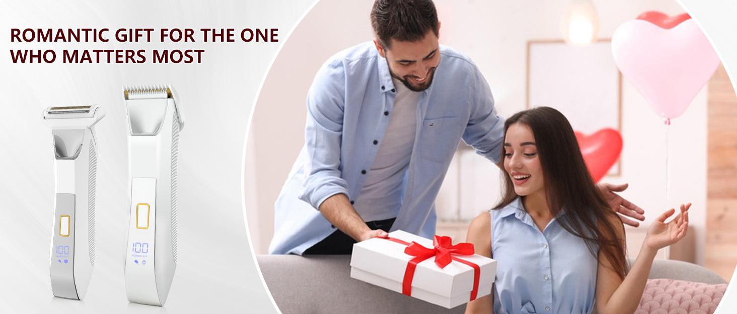 Bikini Trimmer Electric Razors for Women, Rechargeable Pubic Body Hair Trimmer Electric Shaver for Legs Body Hair, Bikini Shaver IPX7 Waterproof, Gifts for Women