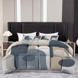 Modern Geometric Pattern Bedding Set, Soft Polyester Fiber, Anti-Wrinkle, Fade Resistant, Queen/king/full Size, Easy Care
