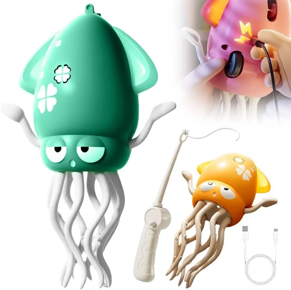 Dancing Octopus Toy,Tummy Time Toys,with Music and LED Light,Built-in Rechargeable Battery and Volume Can be Turned Off for 6-12 12-18 36 Months Walking Toddler Birthday Gift