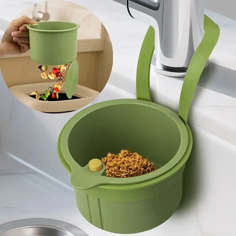 Hands-Free Squeezer Drain Basket, Strainer Basket, Food Waste Filter, Food Colander Kitchenware, Hanging Kitchen Sink Drain Basket, Faucet Drain Basket, Separate Drain Basket, Kitchen Storage, Sponge Drain, Dishcloth Drain, Kitchen Accessories