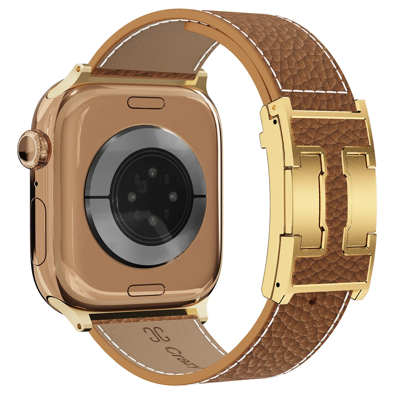 CRAZYGRASS Magnetic Leather Watch Band for Square Smartwatch Compatible Bands Suitable For Apple Watch Series 11/10/9/8/7/6/5/4/3/2/1/SE/SE2 Breathable Leather For women [WATCH NOT INCLUDED] Wearable Watch Strap