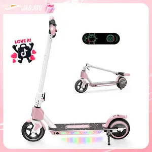 【Kids Want It!】Electric Scooter for Kids Ages 6-12,150W Kids Electric Scooter with Adjustable Speed and Height, Colorful Lights, Double Brake