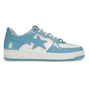 BAPE Bapesta Low Patent Leather White University Blue
