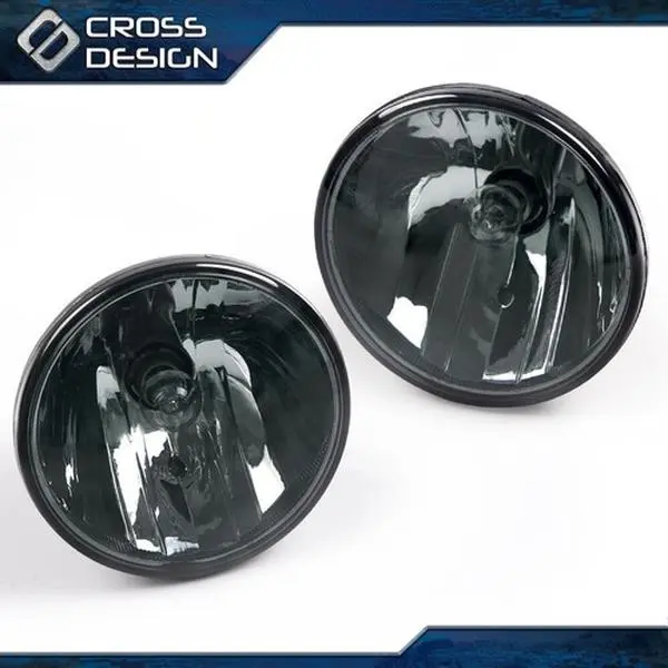 CROSSDESIGN 1 Pair Automotive Performance Fog Lights - ISO Certified, Smoke Lens with Bulbs, Visibility Aid for 07-14 Chevy Tahoe, Avalanche, Suburban & GMC Auxiliary Car Accessory Upgrade (US Market)