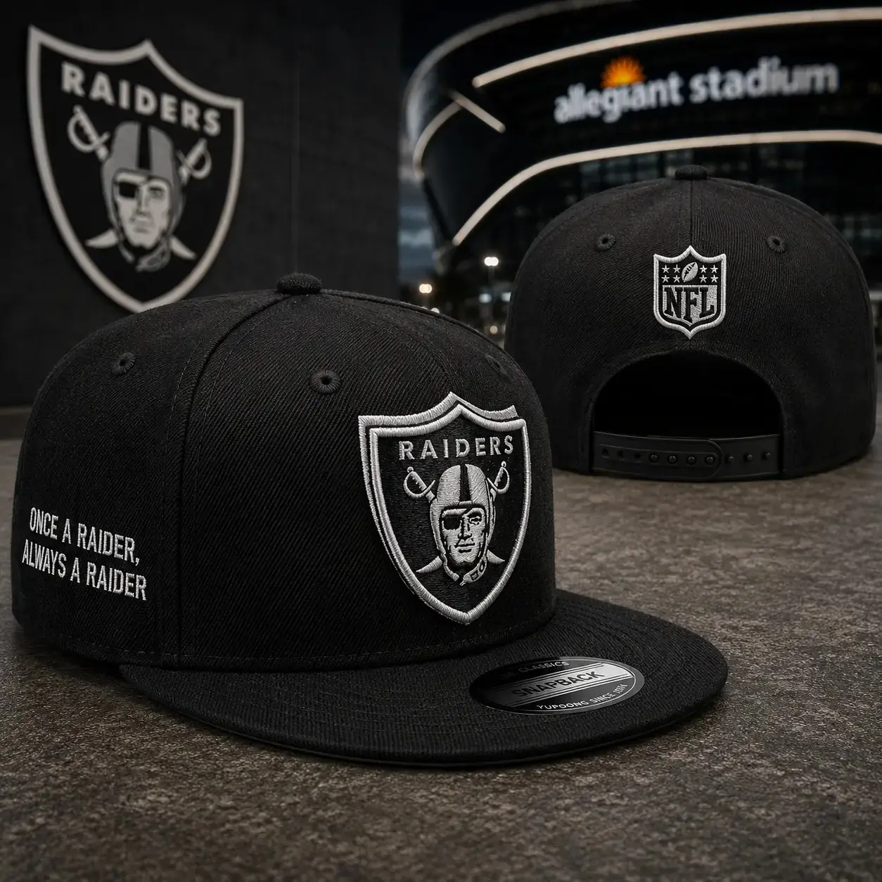Las Vegas Raiders Black and White 9FIFTY Snapback – Flat Brim Snapback Baseball Hat Streetwear Hip Hop Unisex Premium