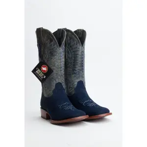 Chero's Roughout Deep Sea Blue Square Toe Boots