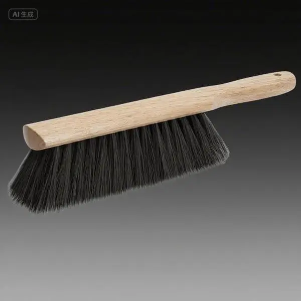13.5-Inch USA-Made Horsehair Masonry Brush, Durable Black Horsehair Fiber Tool for Professional Use, Heavy-Duty Concrete Cleaning & Quality Finish on Concrete, 13 1/2 Inch