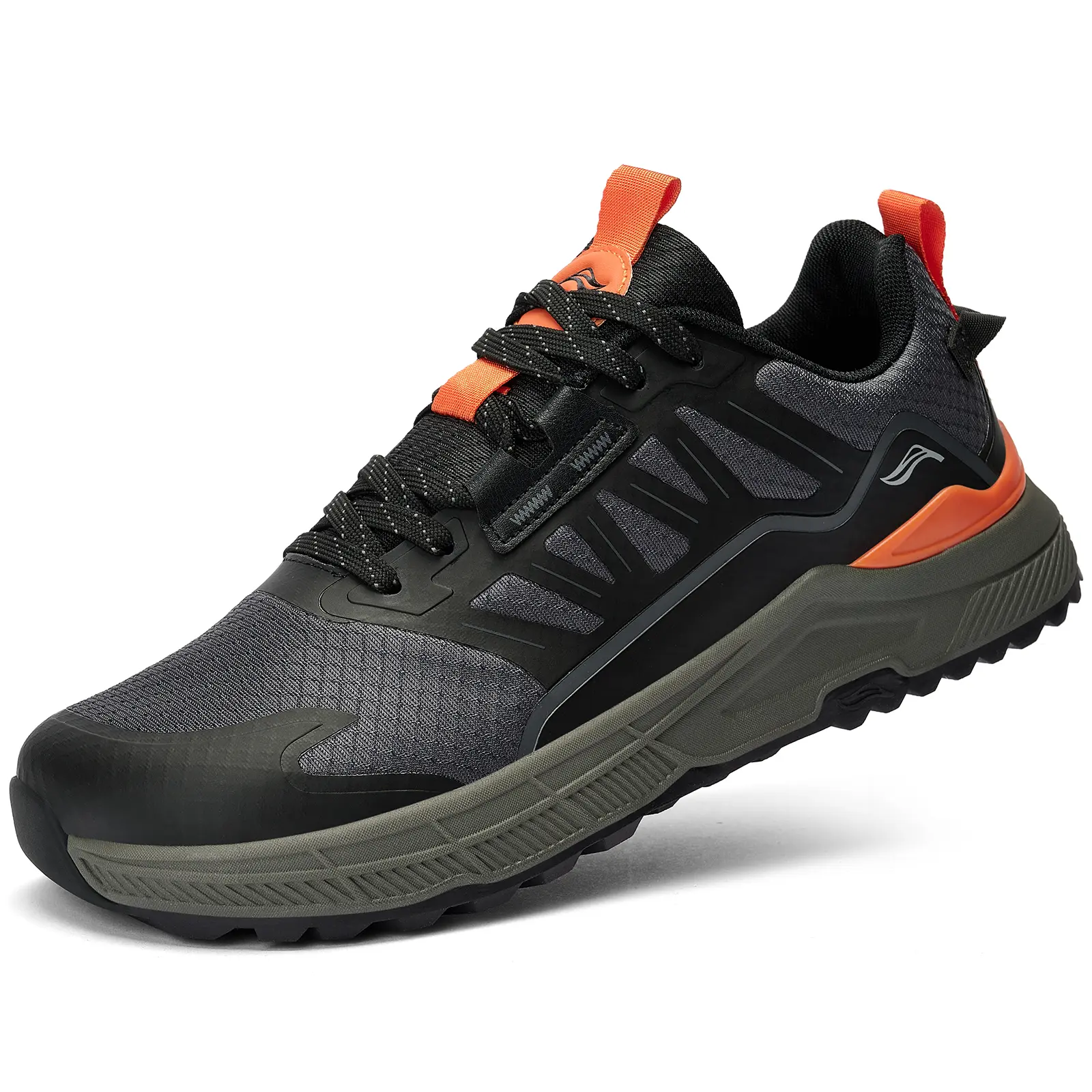 【Clearance】Men's Wide Toe Box Trail Running Shoes, Non-Slip Rubber Traction Outdoor Hiking Sneakers, Comfy Memory Foam Insole Athletic Walking Shoes