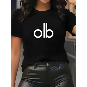 Women's Summer Casual Printed T-Shirt, Fitted Knit Fabric, Moderate Thickness, Plain Pattern, No Sensitive Goods Type, Cotton Menswear Top Crew Neck Graphic Womenswear Streetwear Tshirt Stylish Sleeves Tee Crewneck Shortsleeve