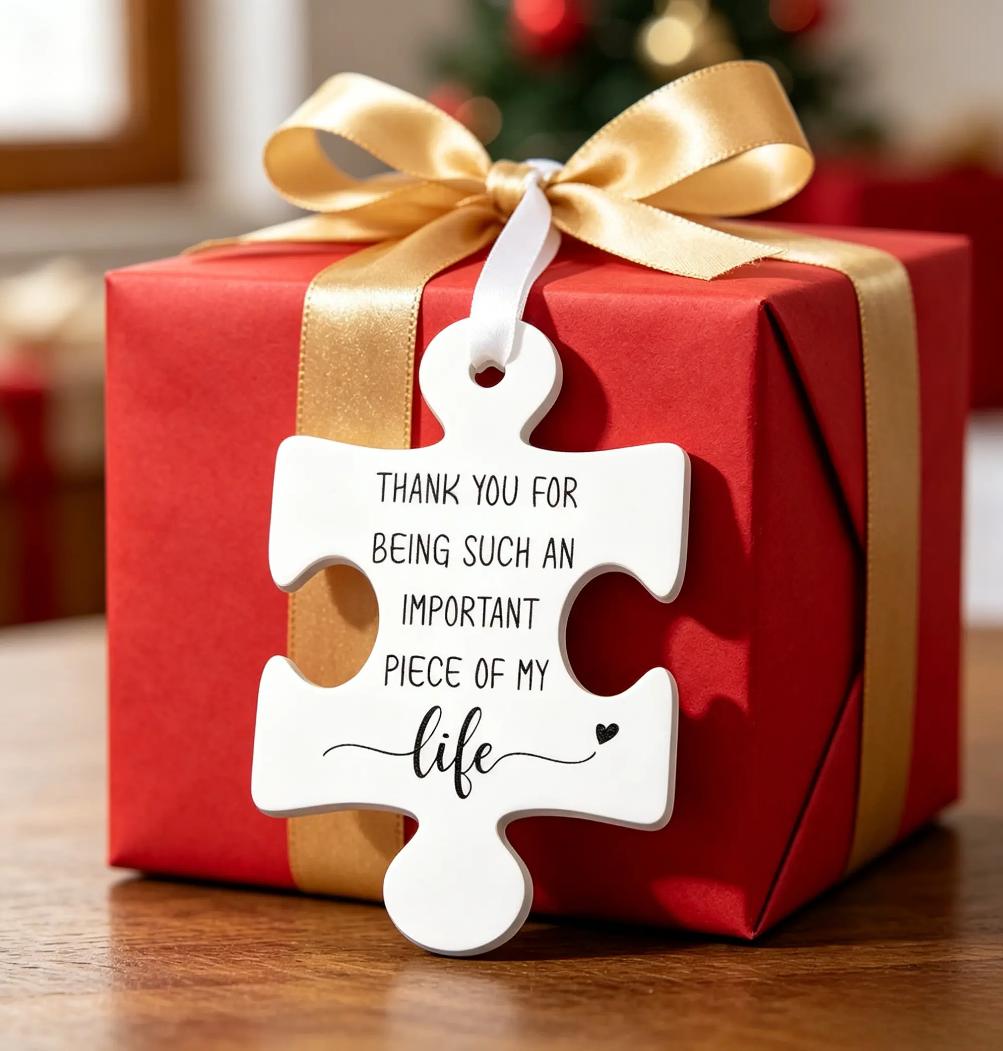 Puzzle Piece Friendship Ornament – Meaningful Hanging Keepsake Gift for Friends, Family & Loved Ones, Acrylic Home Décor Decoration