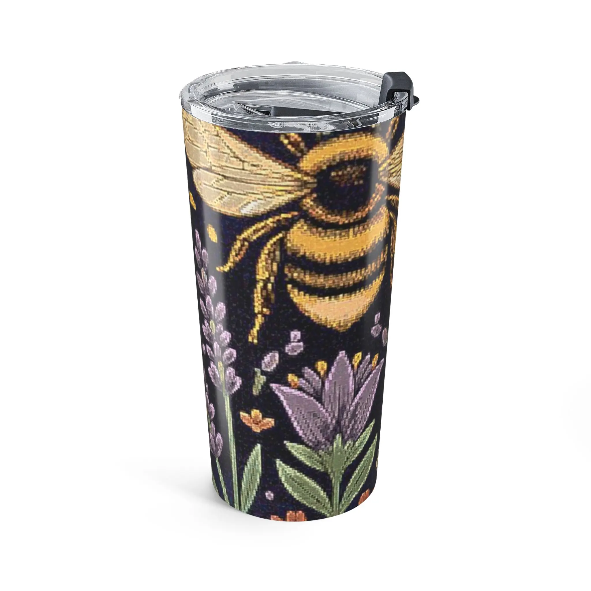 Bumblebee Floral Tumbler 20oz | Bee Lavender Wildflower Travel Cup