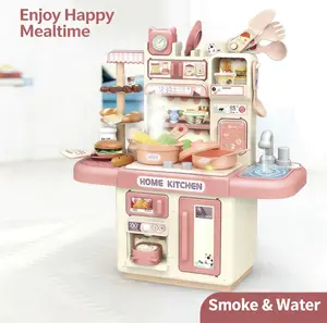 Pretend Play Kitchen Toy for Kids, Light & Sound CookingSet with Realistic Steam Effect, Interactive Kitchen PlaysetFun Educational Toy Gift for Toddlers