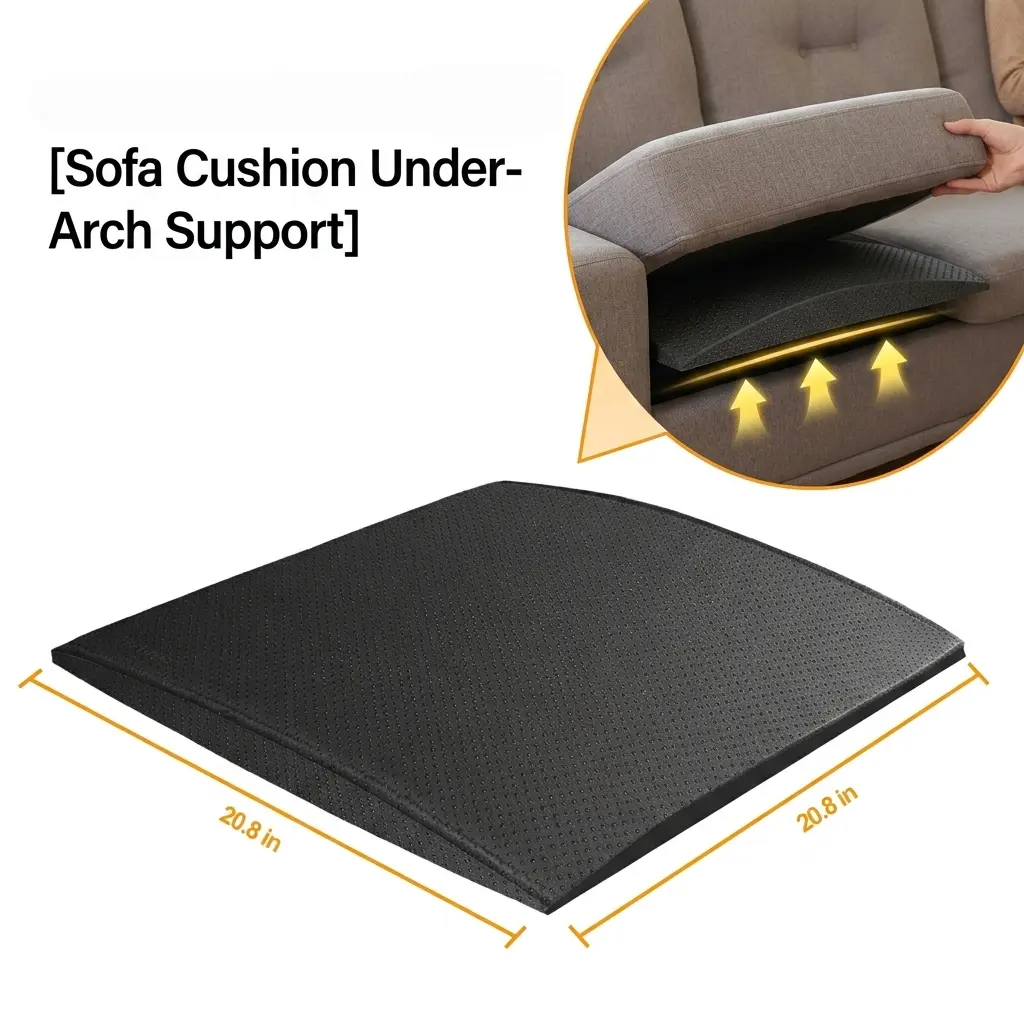 Couch Cushion Support for Sagging Seat, 20"x20" Curved High‑Density Foam Underlay Pad, Furniture Seat Insert Board for Saggy Sofa Repair & Comfort Enhancement,3 Thickness Options