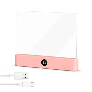 Smart LED reading light, book lamp box, rechargeable transparent LED flat reading light, with timer, doodle desktop study light, the dream light for quiet readers.