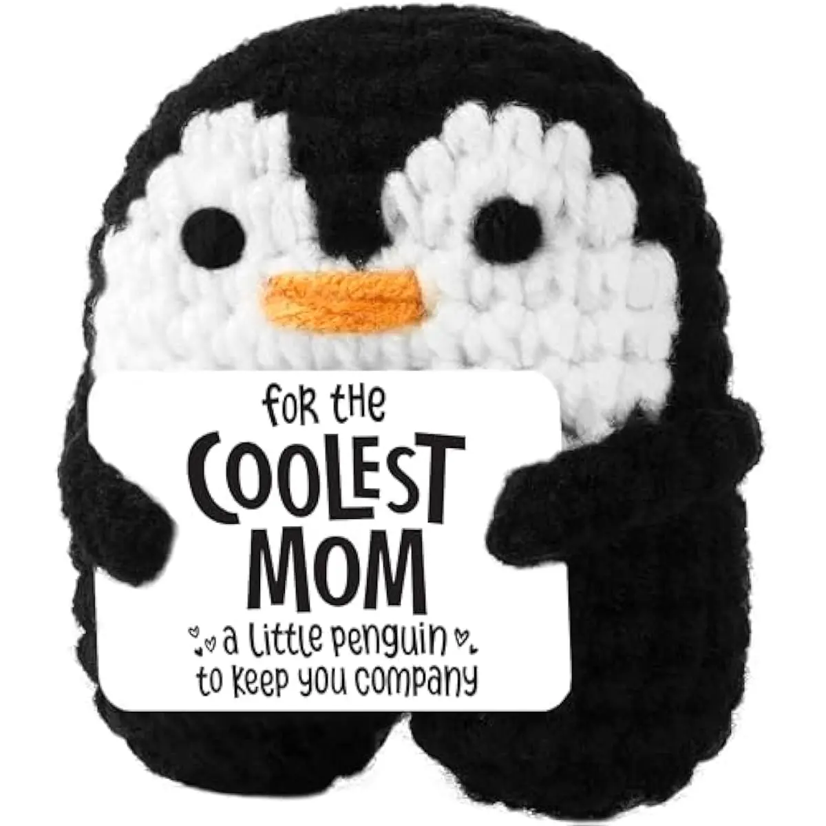 Gifts for Mom from Daughter Son, Cute Penguin Doll Crochet with Card, Mothers Day Birthday Christmas Thanksgiving Gifts for Mom Stepmother Adoptive Mother