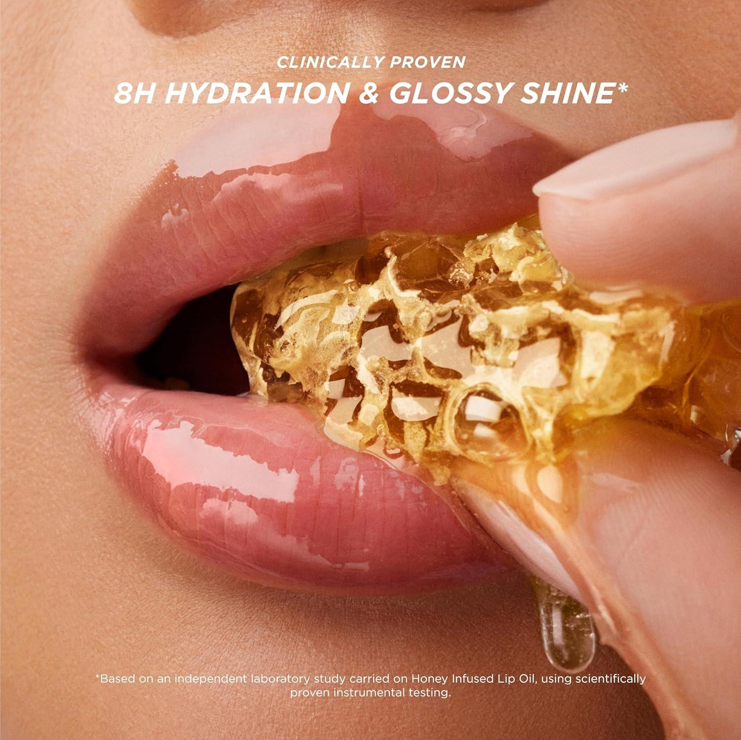Gisou Honey Infused Lip Oil – Hydrating & Glossy Lip Oil with Jojoba Seed Oil, Non-Sticky Shine, Fresh Honey, 0.27 Fl Oz