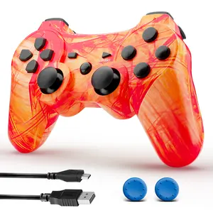 Wireless Game Controller for PS3/PC/Laptop, Wired for PS2, With Double Vibration, Six Axis Gyroscope, Motion sensing, upgrade Gamepad, P3 Orange