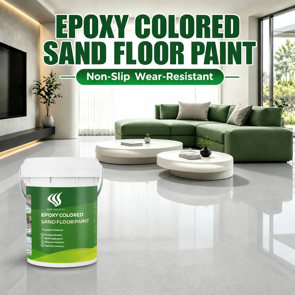 Epoxy Colored Sand Floor Coating Kit – Luxury Stone Effect Decorative Flooring, Waterproof & Anti-Slip Garage Floor Paint, Durable Scratch-Resistant Concrete Coating for Garage, Basement, Workshop & Commercial Floors