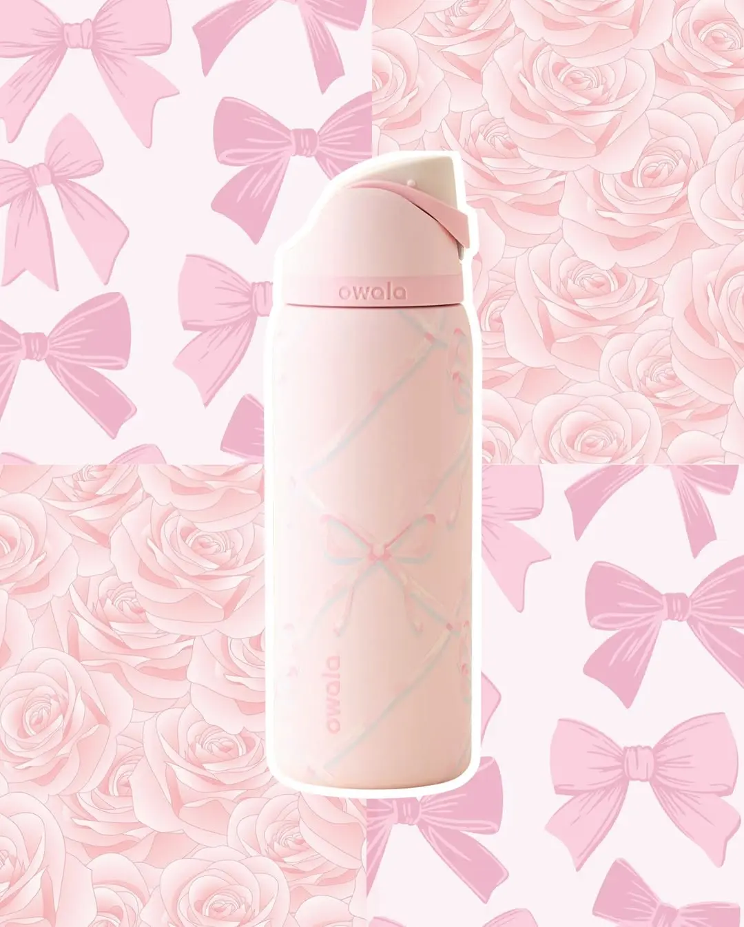 Owala 32oz Stainless Steel Vacuum Insulated Tumbler - Large Capacity Butterfly Cup, Portable Insulated Drink Tumbler for Iced Tea, Ideal Halloween, Christmas Gift, Valentine's Day Graduation Gift
