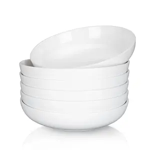 6 Pack Porcelain Bowls Set, 22 Ounce Porcelain Serving Bowls for Kitchen, Ceramic Bowl Sets for Salad Soup Pasta Fruits, Mixing Bowls, White