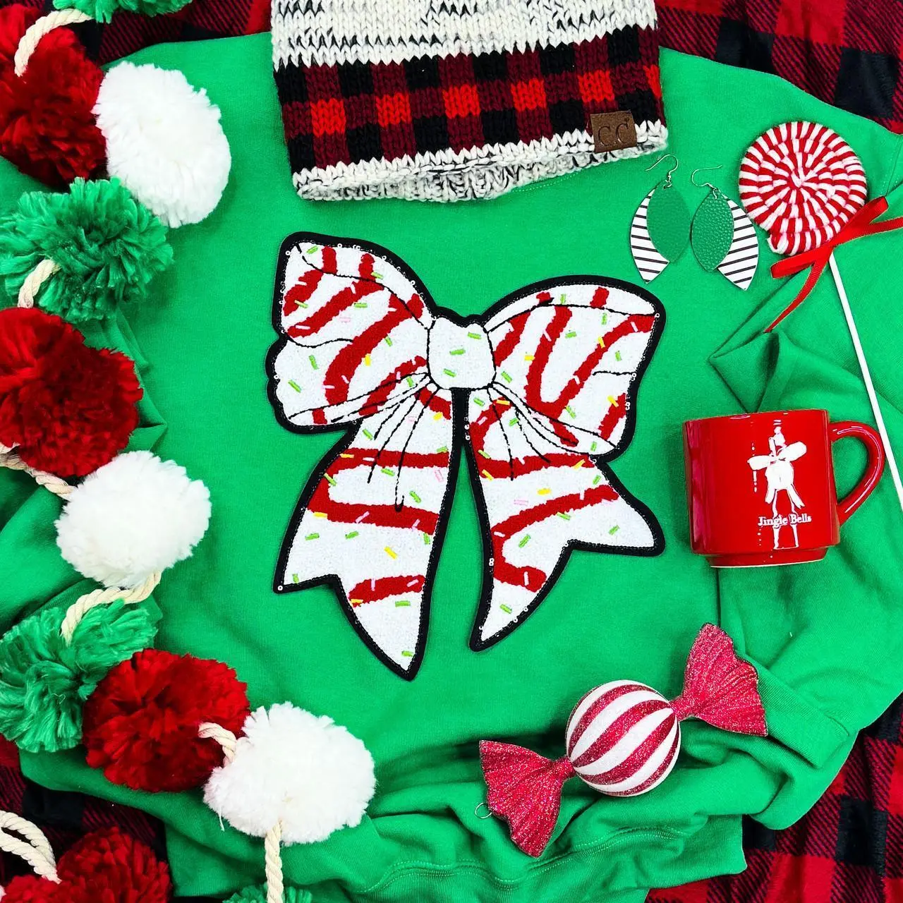 Snack Cake Chenille Bow Patch
