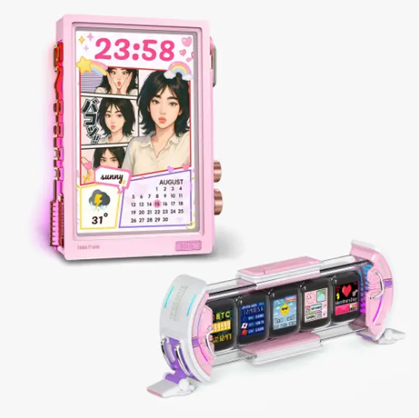 Divoom Times Frame 10.1in Smart Desk Display with Times Gate Cyberpunk Gaming Digital Wall Clock