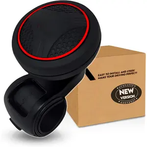 BL Steering Wheel Knob Spinner - Universal Non-Slip Fit, ABS & Premium Silicone Finish Suicide Knob with Metal Ball Bearing - Ideal for Cars, Trucks, Boats (Silicone Red) Waterproof Tie Rod Boot Kit Style Stainless Steel License Plate Bolts