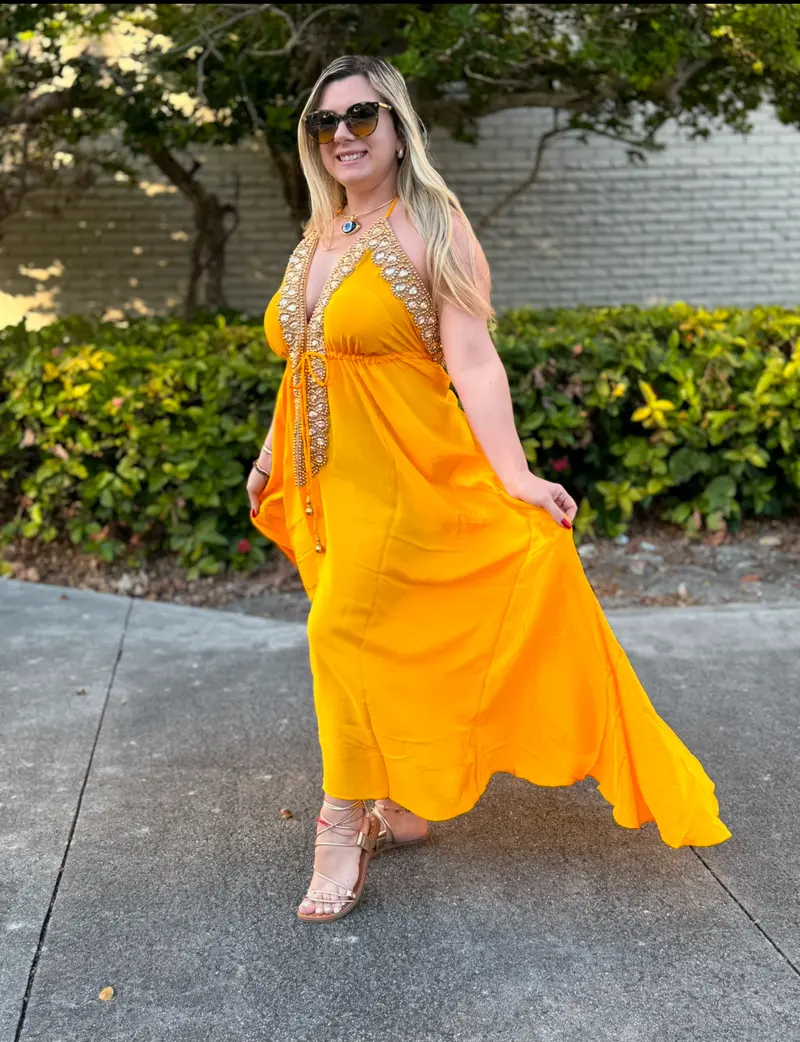 Yellow dress house fo cb - TikTok Shop