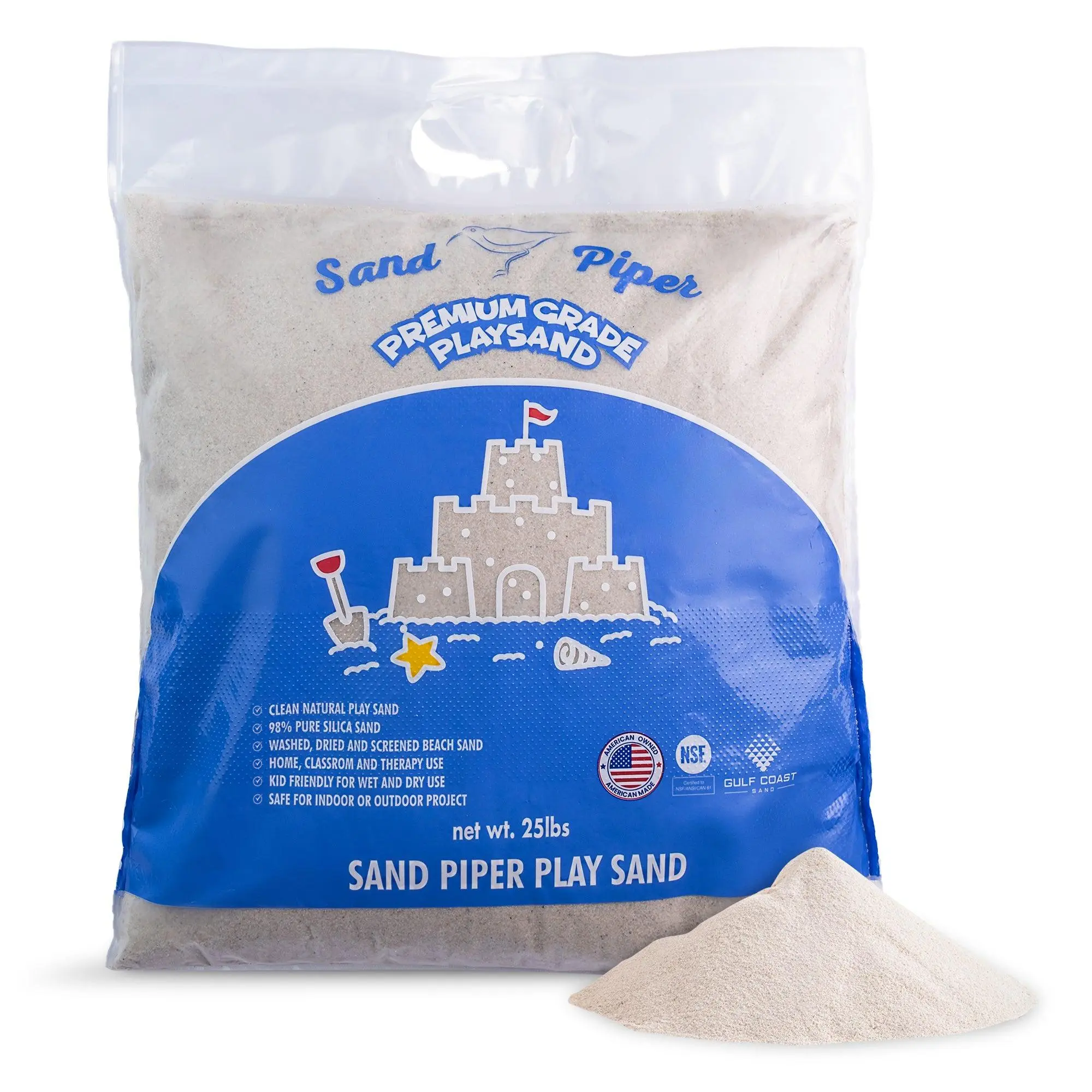 SandPiper 25 Pound Premium Grade Multi-Use Play Sand with Chemical Free Formula SandPiper 25 Pound Premium Grade Multi-Use Play Sand with Chemical Free Formula