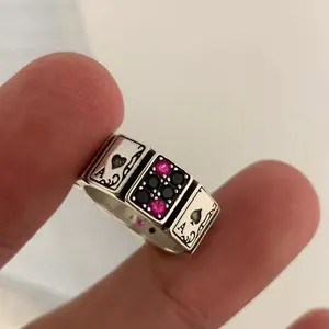Viral Poker Core Cuff Ring | Playing Cards Open Finger Ring for Women | Edgy Vintage Jewelry, Unique Party Gift