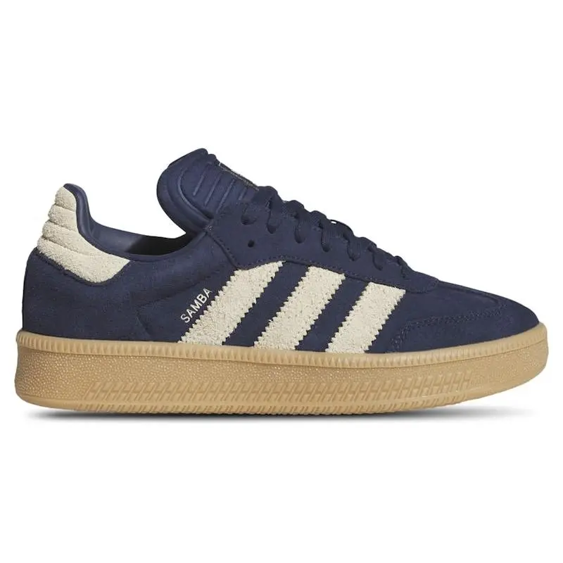adidas Samba XLG Night Indigo Warm Vanilla Shoes | Unisex Lifestyle Sneakers | Classic Samba-Inspired Footwear with Premium Leather Upper, Oversized XLG Platform Sole, Iconic 3-Stripes Design, Cushioned Comfort, Durable Rubber Outsole, and Modern