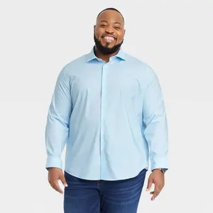Men's Big & Tall Performance Dress Standard Fit Long Sleeve Button-Down Shirt - Goodfellow & Co