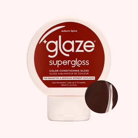 Supergloss Red Hair Dye - Auburn Spice Shade, 190ml Haircare Product for Home Coloring, Glycerin-Infused with Mahogany Finish