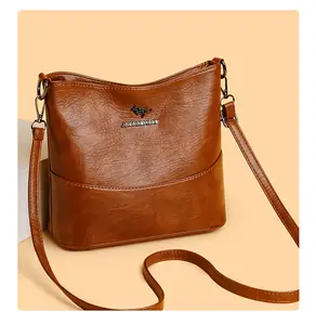 Soft Leather Messenger Pocket Large Capacity Shoulder Bag Simple And Trendy Retro Pocket Soft Leather Messenger Pocket Large Capacity Shoulder Bag Simple And Trendy Retro Pocket