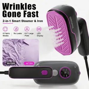 【FathersDayGift】GREENYEE 2-in-1 Smart Garment Steamer & Iron for Clothes, No-Leak Handheld Travel Steamer with 6 Fabric Modes, LED Display, 6.5” Large Plate, 150ml Tank for Home, Work & Travel#SummerWins #DealsForYouDays