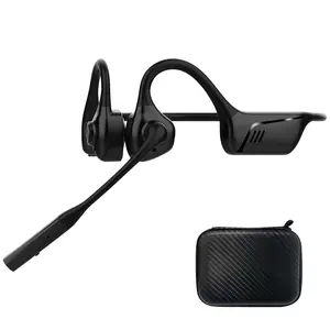 LK02 Bluetooth Air Conduction Headset with Mic, For Trucker Drivers, Open Ear Wireless Headphones with Bluetooth 5.1/Mute Function/aptX-HD/LL, for Online Meeting/Online Teaching/Office Home Business/Driving Audio Earbud Electronic