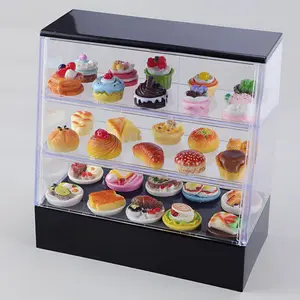31-Piece Mini Cake Dessert Display Cabinet Set, Creative Desktop Decoration, Cute Miniature Food Models, Artificial Realistic Food Replicas