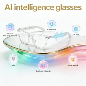 2026 Ai Intelligent Translation Glasses, Support Over 100 Languages Translation, Simultaneous Interpretation, Hifi Music Playback, Voice Call, Suitable For Business Office And Daily Use, Smart Wearable Device, Tech Gadget, Ideal Gift For Tech Enthusiasts