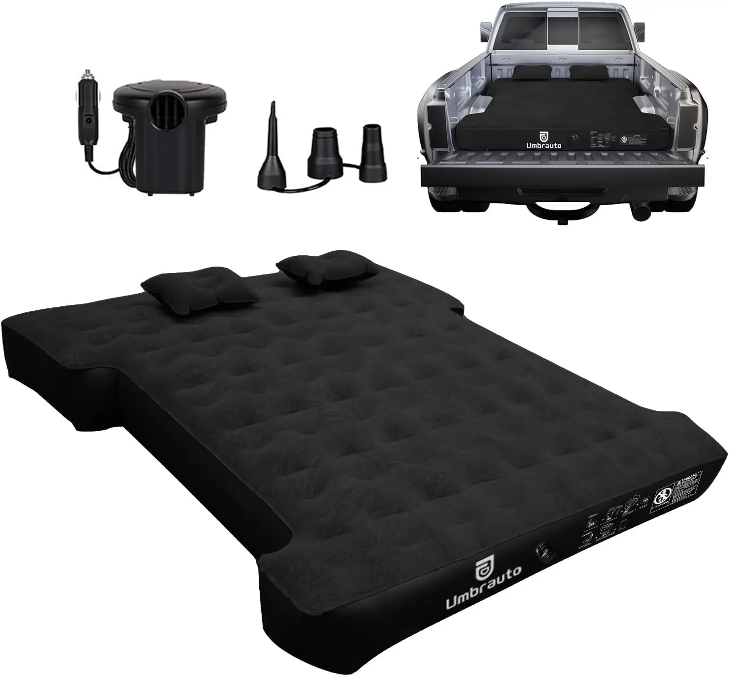 Umbrauto Truck Bed Air Mattress - Inflatable Pickup Camper Bed for Full-Size Short Beds (Pump Included)