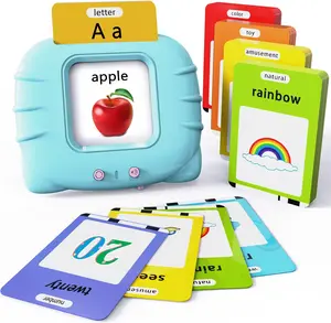 Talking Flash Cards for Toddlers 1-4 Years Montessori Language Learning with 224 Words Pocket Speech Therapy Autism Playthings Children's Sensory Educational Device Pink