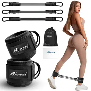 6 pcs Adjustable AnkleBands Resistance Bands for Women & Men ,Workout Equipment for Leg and Hip Training , AnkleStrap with Exercise Bands and TPE Band