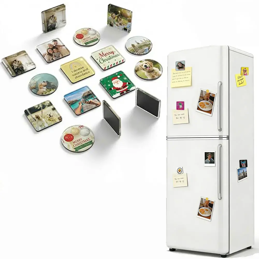 Customizable Rectangle Acrylic Refrigerator Magnets - Cute, Decorative Home Kitchen Item with Custom Prints, Photo, Logo, Text, QR Code - Event-Ready Magnet for Wedding Favors & Promotional Gifts
