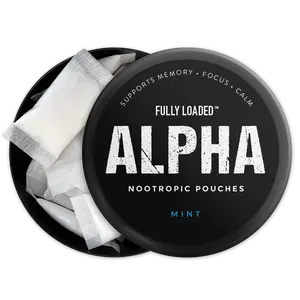 ALPHA Mint Nootropic Pouches by Fully Loaded - Calm, Focus, Memory - Sugar Free health fitness